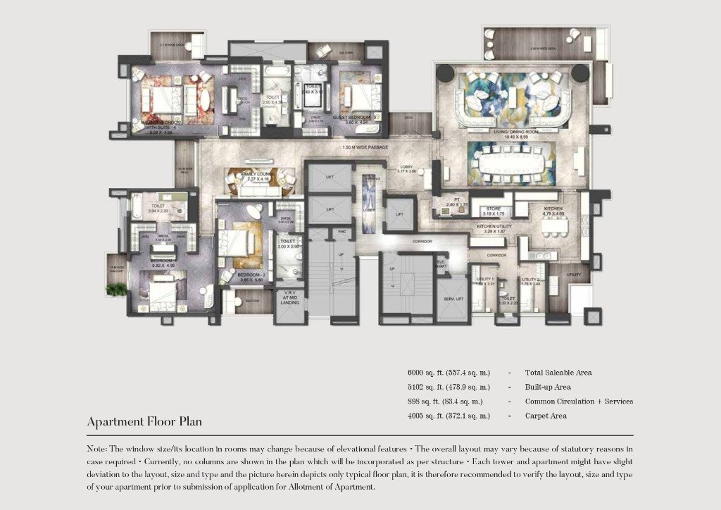 ATS KnightsBridge 4 BHK Apartment Floor Plan - 6,000 sq. ft.